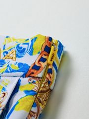 UTAA Neon Buckingham Pleats Skirt : Yellow