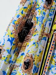 UTAA Neon Buckingham Pleats Skirt : Yellow