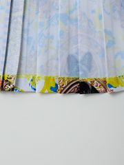 UTAA Neon Buckingham Pleats Skirt : Yellow