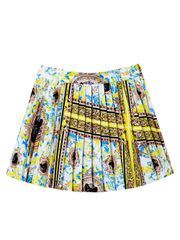 UTAA Neon Buckingham Pleats Skirt : Yellow