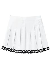 UTAA Tilde Wave Stripe Pleats Skirt : White