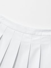 UTAA Tilde Wave Stripe Pleats Skirt : White