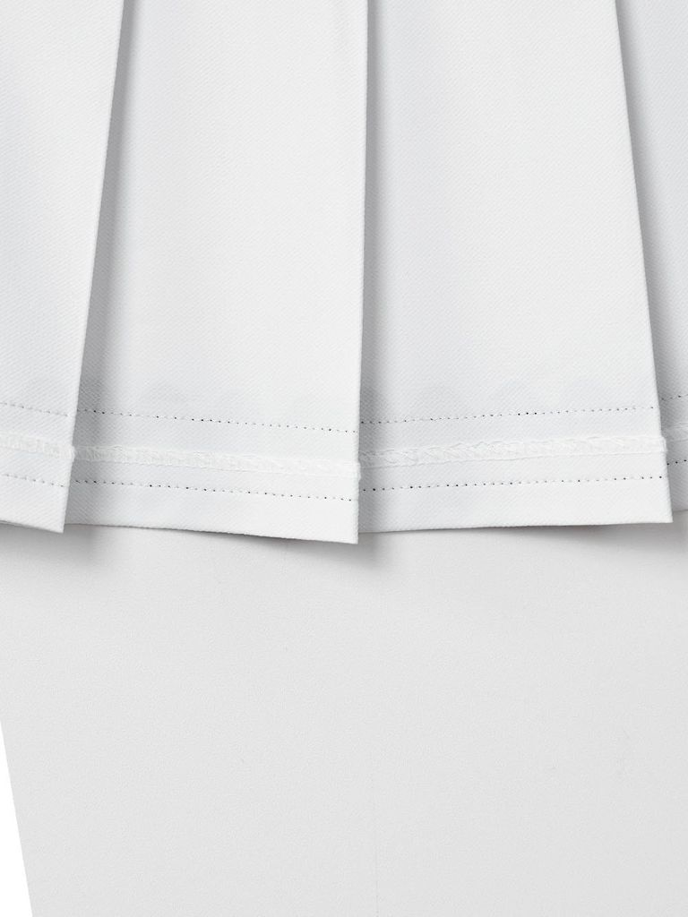UTAA Tilde Wave Stripe Pleats Skirt : White