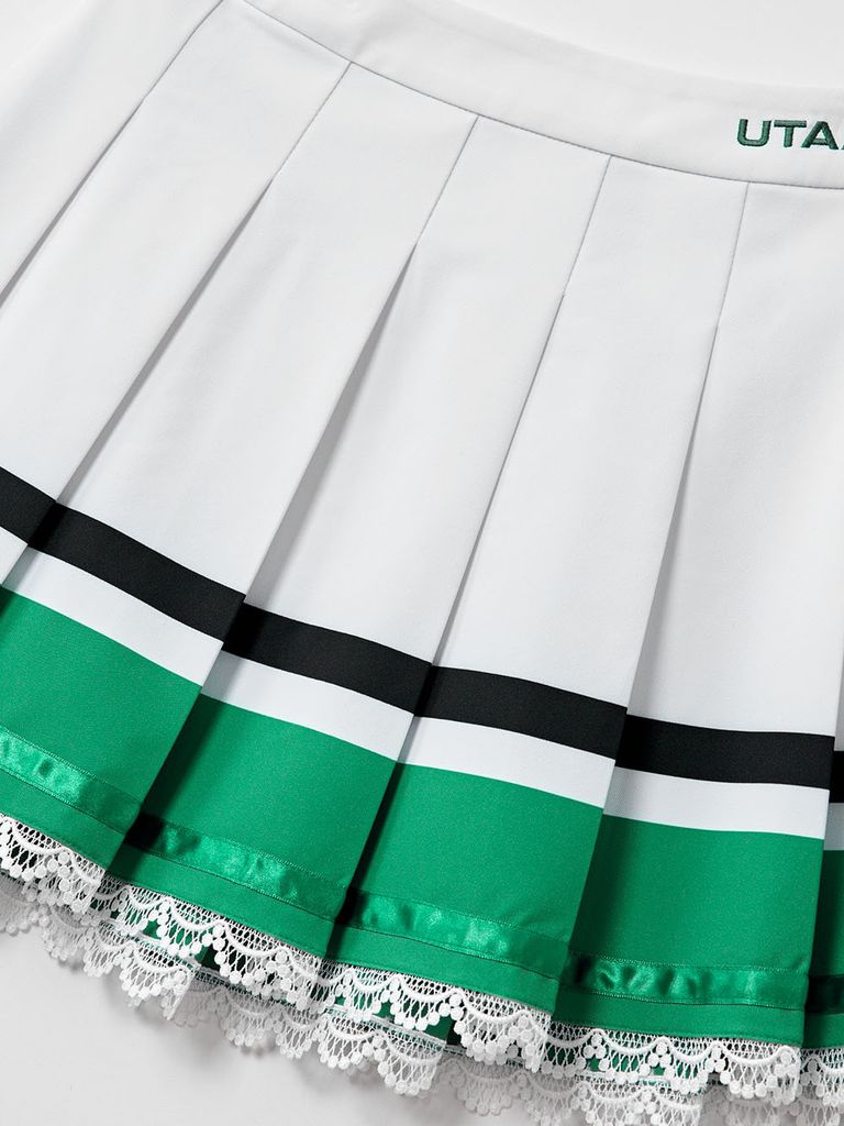 UTAA Notredame Lace Line Fan Skirt : White