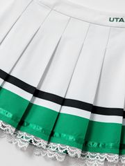 UTAA Notredame Lace Line Fan Skirt : White