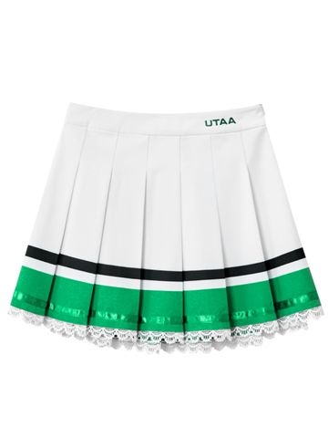 UTAA Notredame Lace Line Fan Skirt : White