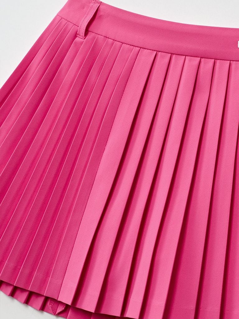 UTAA Neon Basic Pleats Skirt : Pink