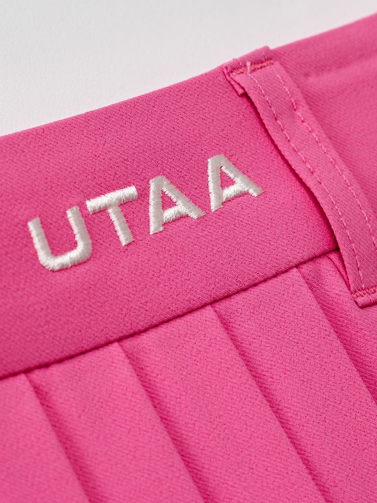 UTAA Neon Basic Pleats Skirt : Pink