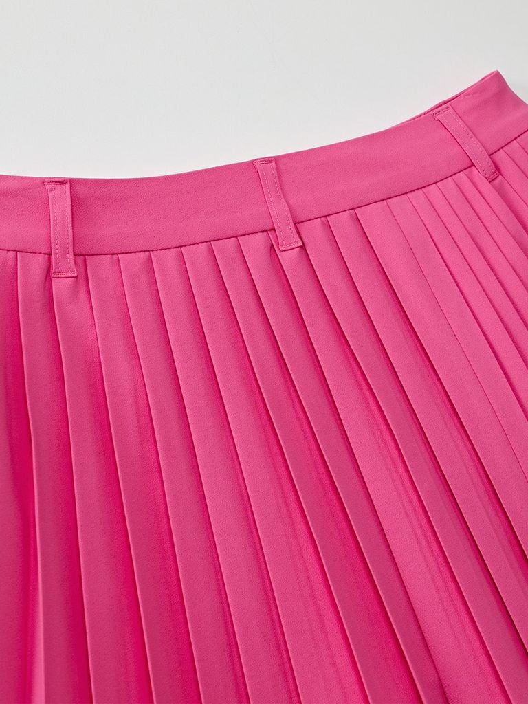UTAA Neon Basic Pleats Skirt : Pink