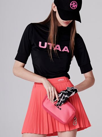 UTAA Neon Basic Pleats Skirt : Pink