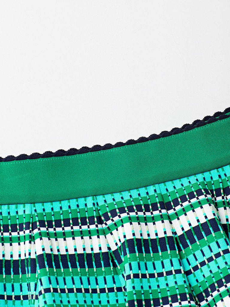 UTAA Spread Pattern Pinking Flare Skirt : Green
