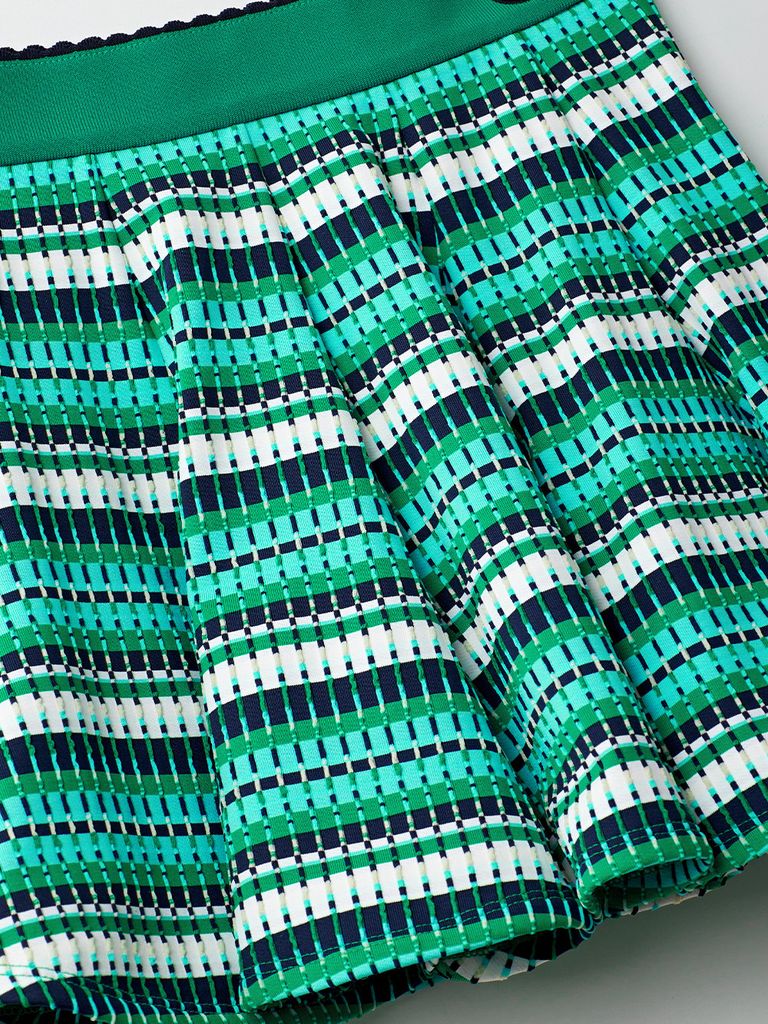 UTAA Spread Pattern Pinking Flare Skirt : Green