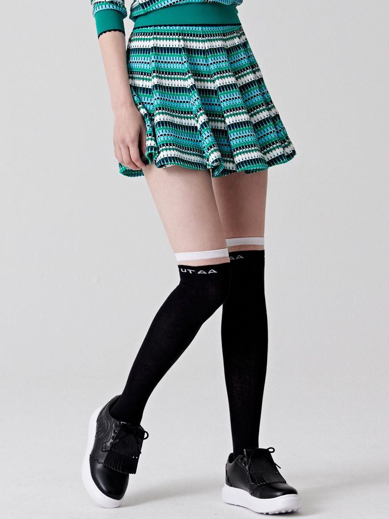 UTAA Spread Pattern Pinking Flare Skirt : Green