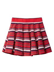 UTAA Spread Pattern Pinking Flare Skirt : Red