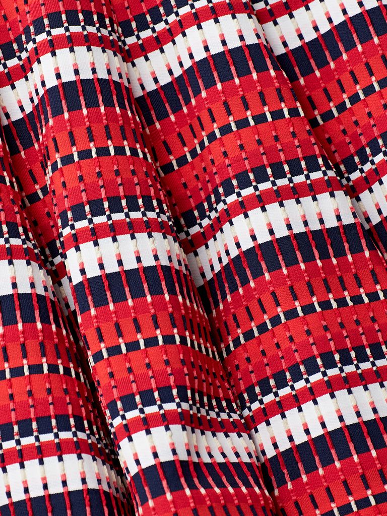 UTAA Spread Pattern Pinking Flare Skirt : Red
