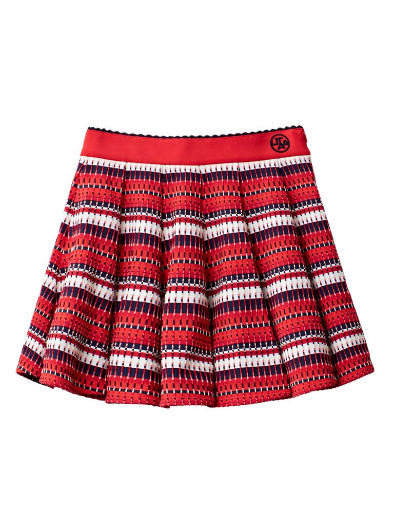 UTAA Spread Pattern Pinking Flare Skirt : Red