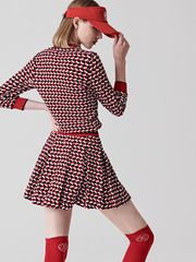UTAA Spread Crinkle Flare Skirt : Red