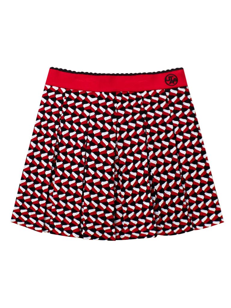 UTAA Spread Crinkle Flare Skirt : Red
