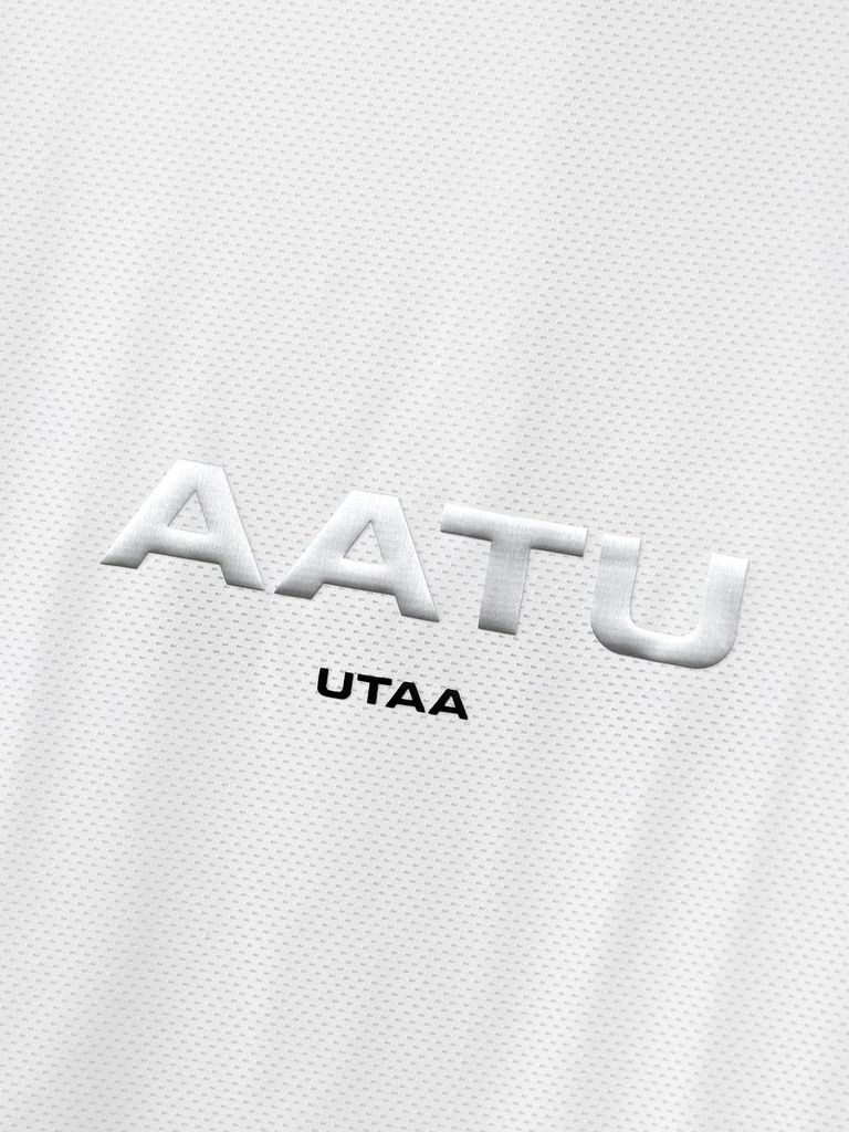 UTAA Reflected Logo Mesh Raglan Polo T-Shirts : Women's White