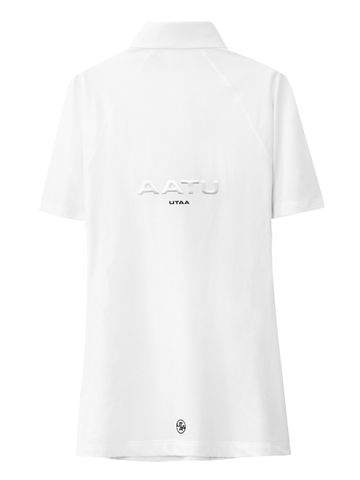 UTAA Reflected Logo Mesh Raglan Polo T-Shirts : Women's White