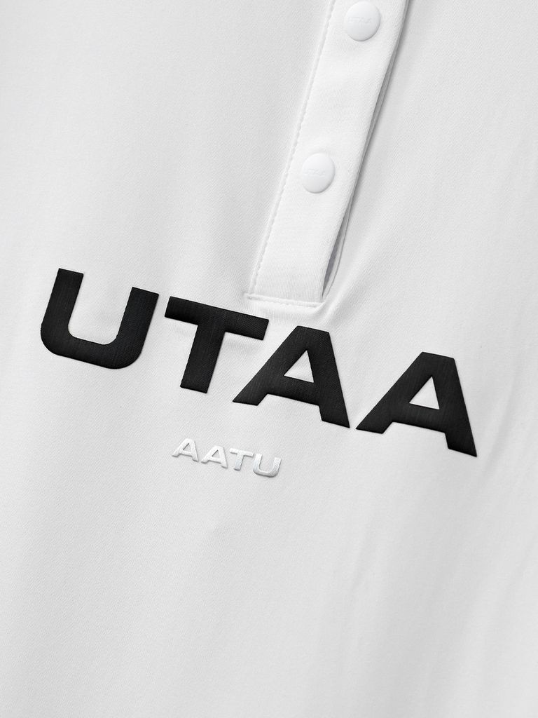 UTAA Reflected Logo Mesh Raglan Polo T-Shirts : Women's White