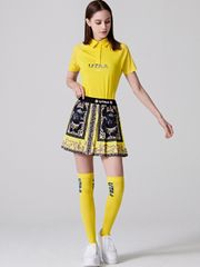 UTAA Reflected Logo Mesh Raglan Polo T-Shirts : Women's Yellow