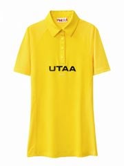 UTAA Reflected Logo Mesh Raglan Polo T-Shirts : Women's Yellow