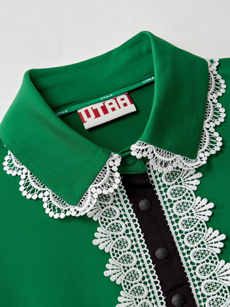UTAA Notredame Lace Flare PK T-Shirts: Green