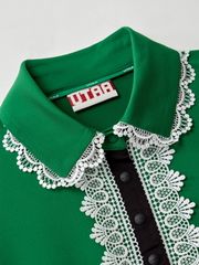 UTAA Notredame Lace Flare PK T-Shirts: Green