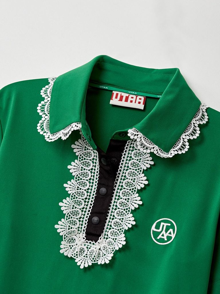 UTAA Notredame Lace Flare PK T-Shirts: Green