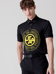 UTAA Circle Emblem Polo shirts: Black