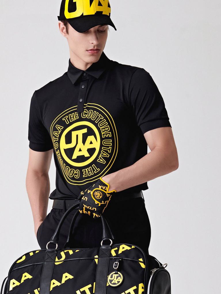 UTAA Circle Emblem Polo shirts: Black