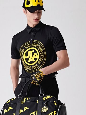 UTAA Circle Emblem Polo shirts: Black