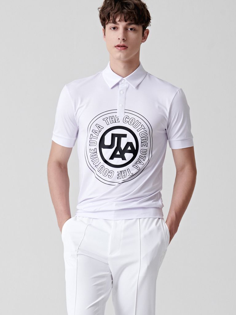 UTAA Circle Emblem Polo shirts: White