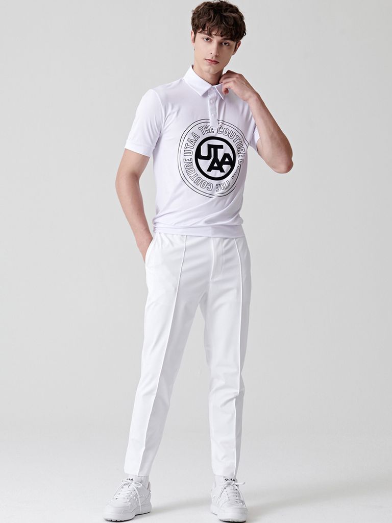 UTAA Circle Emblem Polo shirts: White