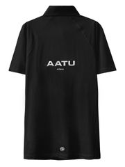 UTAA Reflected Logo Mesh Raglan Polo T-Shirts: Black