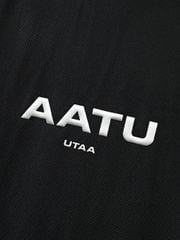 UTAA Reflected Logo Mesh Raglan Polo T-Shirts: Black