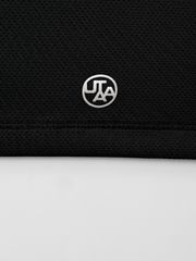 UTAA Reflected Logo Mesh Raglan Polo T-Shirts: Black