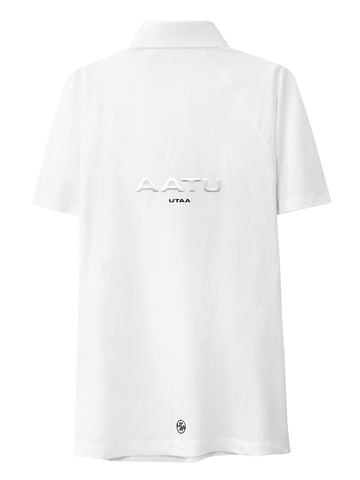 UTAA Reflected Logo Mesh Raglan Polo T-Shirts: White