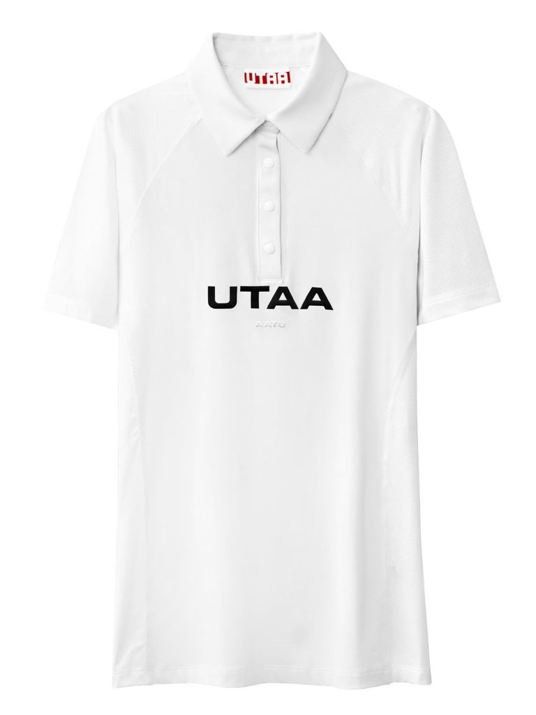 UTAA Reflected Logo Mesh Raglan Polo T-Shirts: White