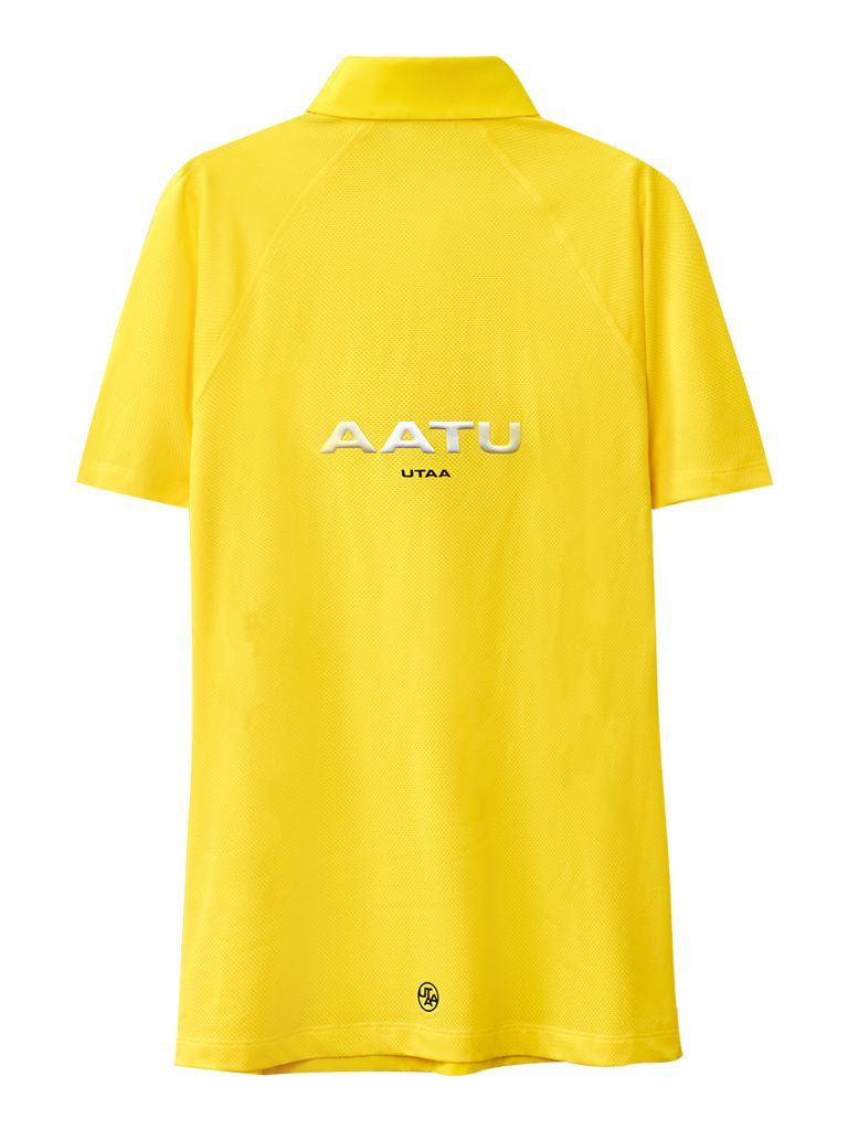 UTAA Reflected Logo Mesh Raglan Polo T-Shirts: Yellow