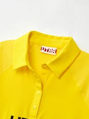 UTAA Reflected Logo Mesh Raglan Polo T-Shirts: Yellow