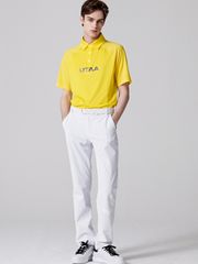 UTAA Reflected Logo Mesh Raglan Polo T-Shirts: Yellow