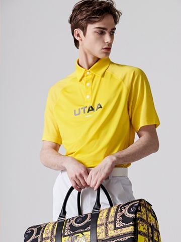 UTAA Reflected Logo Mesh Raglan Polo T-Shirts: Yellow