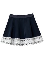 UTAA Notredame Ribbon Lace Flare Skirt : Navy
