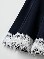 UTAA Notredame Ribbon Lace Flare Skirt : Navy