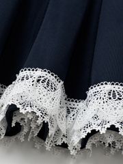 UTAA Notredame Ribbon Lace Flare Skirt : Navy
