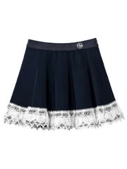UTAA Notredame Ribbon Lace Flare Skirt : Navy