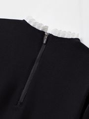 UTAA Notredame Ribbon Lace Flare Sleeve : Black