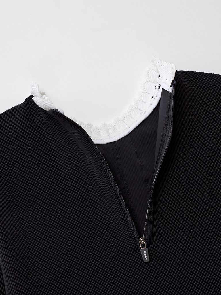 UTAA Notredame Ribbon Lace Flare Sleeve : Black